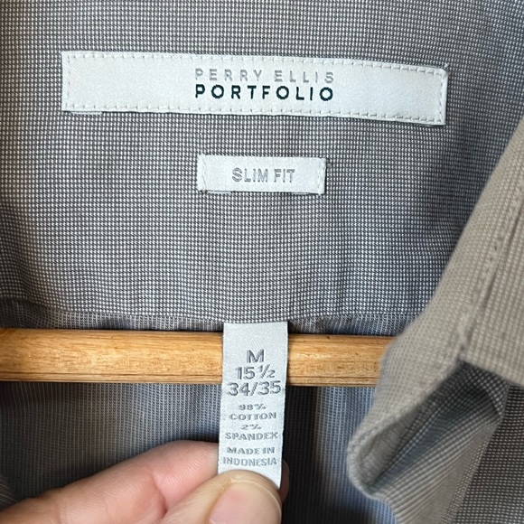 Perry Ellis grey shirt size M - Picture 3 of 5